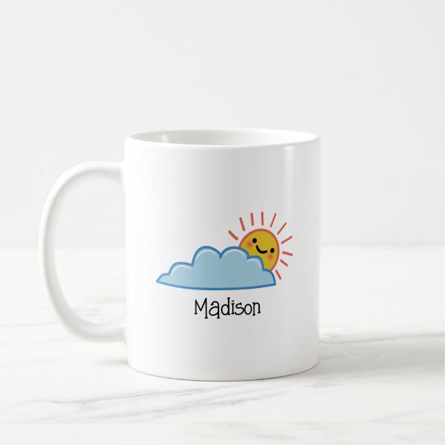 Solsken Och Moln Personligt Kaffemugg (Vänster)