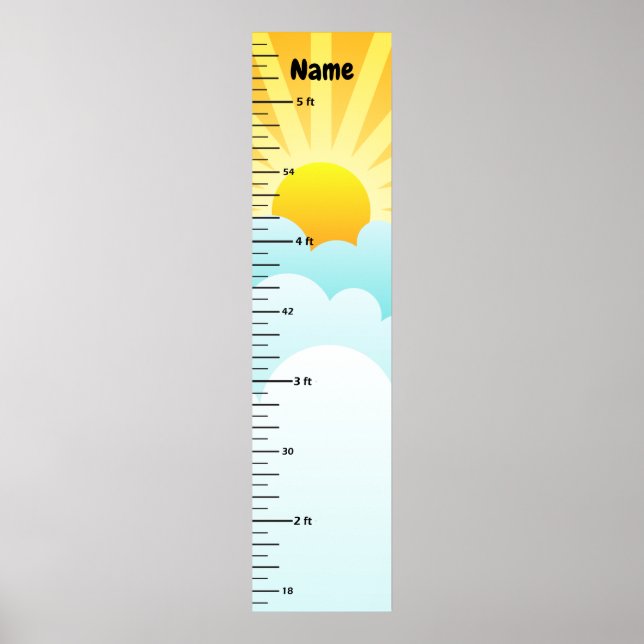 Solsken och molntillväxtdiagram Lägg till barnets  Poster (Framsidan)