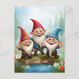 Solsken och Regn Tomte Postkort Vykort