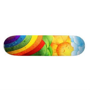 Solsken och regnbågar old school skateboard bräda 21,6 cm