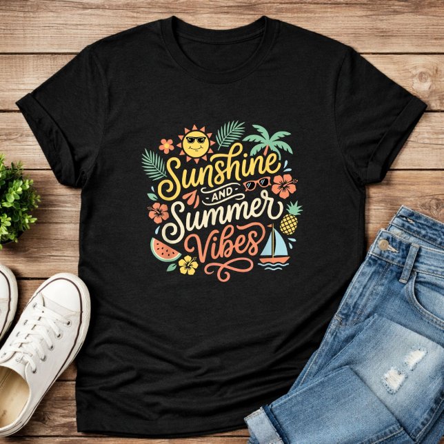 Solsken och sommarstämning Söt tropisk strand T Shirt (Skapare uppladdad)