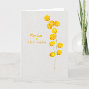 Solsken och varma önskningar Gula Billy Buttons Kort