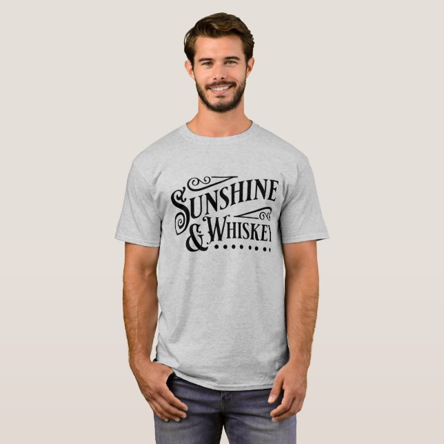 Solsken och Whiskey T Shirt (Hel framsida)