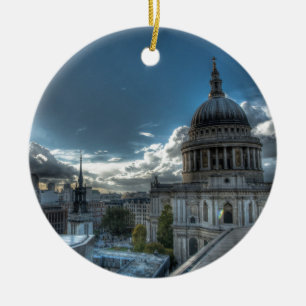 Solsken över Sts Paul domkyrka, London Julgransprydnad Keramik