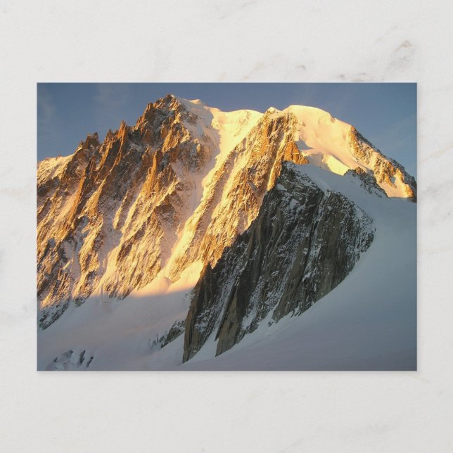 Solsken på Mount Blanc Vykort (Framsida)