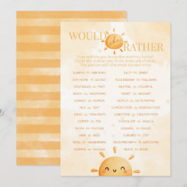 Solsken skulle hon hellre hellre se babykläder i s inbjudningar