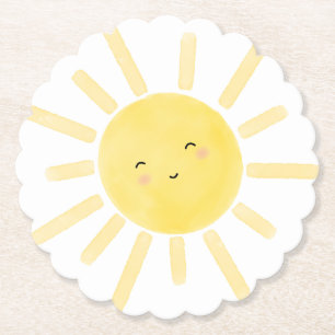 Solsken, sol minimalistisk födelsedagsfest underlägg papper