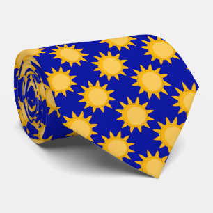 Solsken Sol Mönsterdesign På Blå Slips