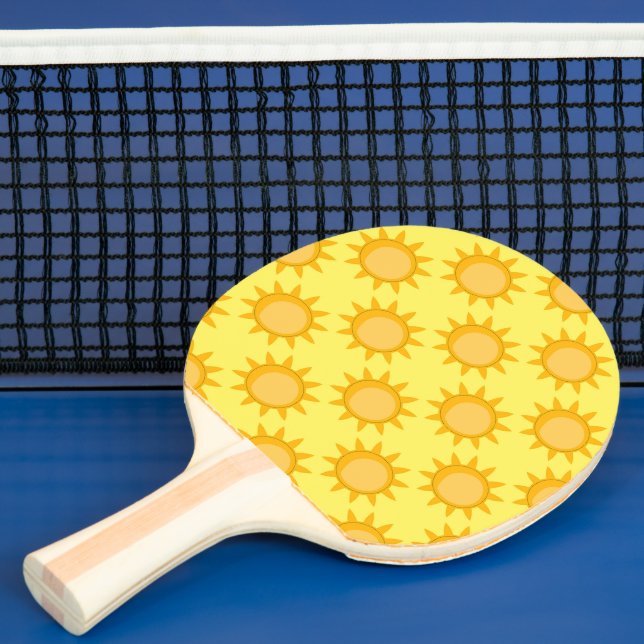 Solsken Sol Mönsterdesign På Gul  Pingisracket (Insitu)