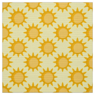 Solsken Sol Mönsterdesign På Gul Tyg