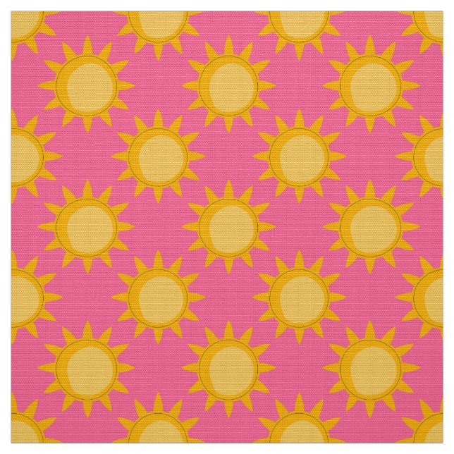 Solsken Sol Mönsterdesign På Rosa Tyg (Provkarta)
