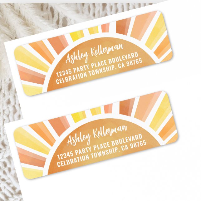 Solsken Sol Returadress Etikett (Sunshine Sun Return Address Label )
