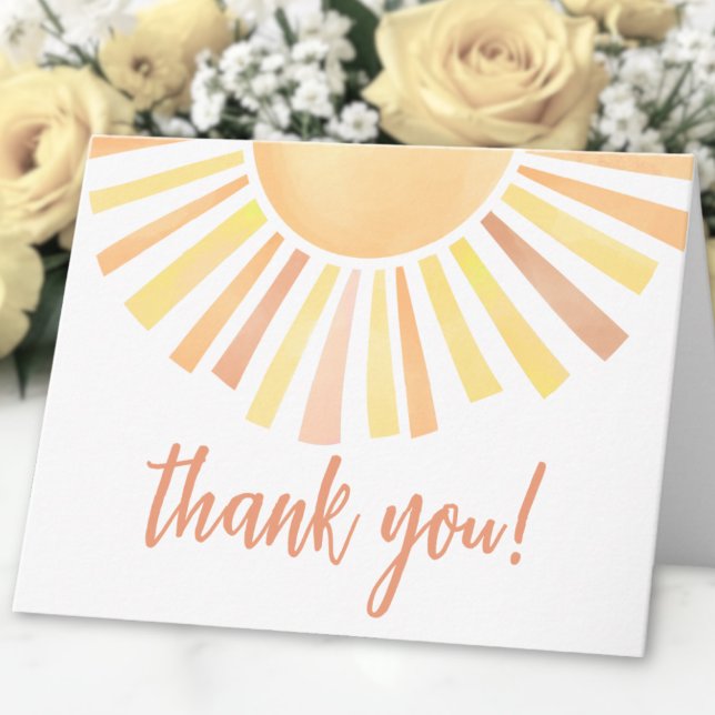 Solsken Sol Tack Kort (Sunshine Sun Thank You Card )