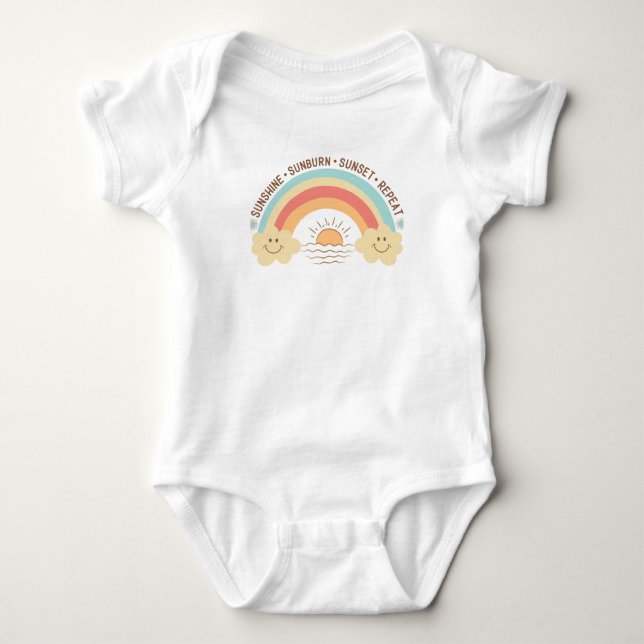 Solsken, solbränna, solskydd, upprepa t shirt (Framsida)