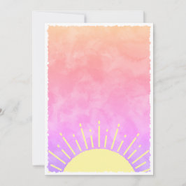 Solsken Vattenfärg Baby Shower Bakgrund Anpassad Inbjudningar