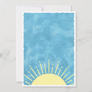 Solsken Vattenfärg Baby Shower Bakgrund Anpassad Inbjudningar