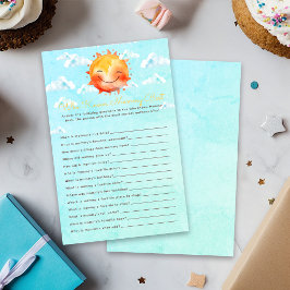 Solsken Vem vet vad Mamma vet bäst Baby Shower Lek