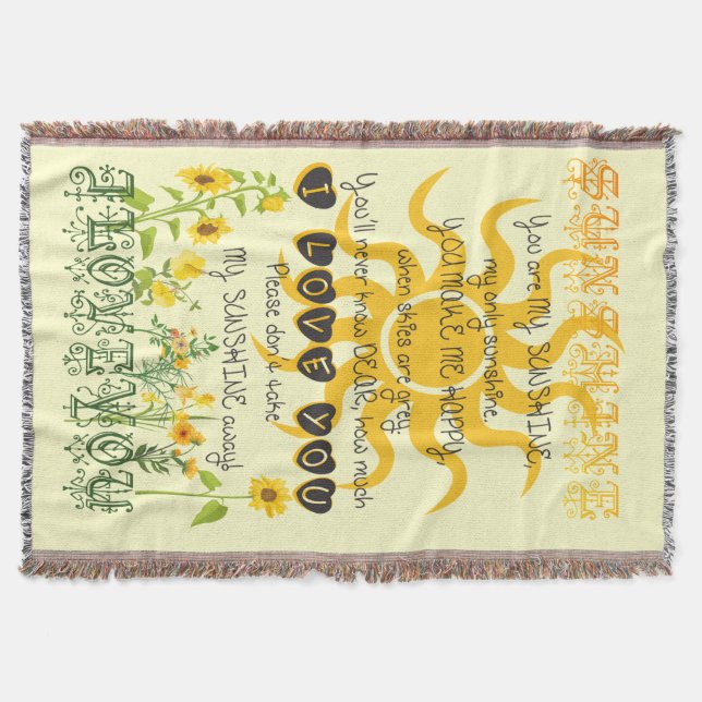 Solskenmatta med hjärtor mysfilt (Framsidan)