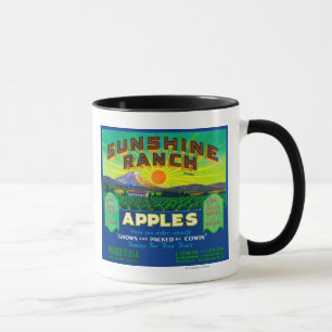 SolskenranchApple etikett - Wapato, WA Mugg