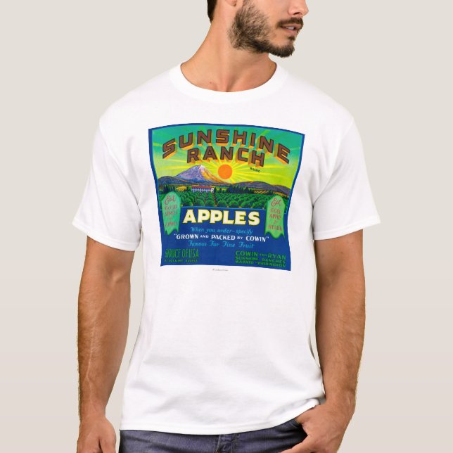 SolskenranchApple etikett - Wapato, WA T-shirt (Framsida)