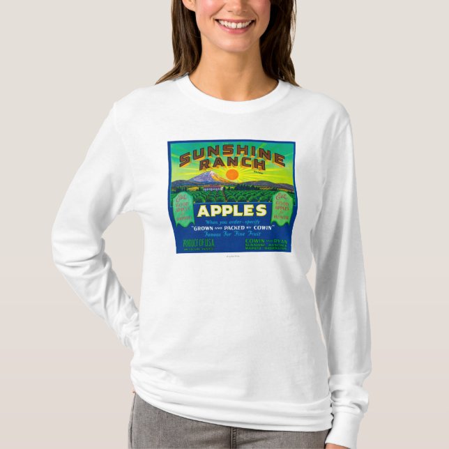 SolskenranchApple etikett - Wapato, WA Tee Shirt (Framsida)