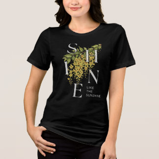Solskens Blommig Typografi Konst av PixelPeak T Shirt