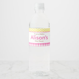 Solskens och lemonades Rosa och Gult Vattenflaskor Etikett