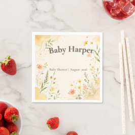 Solskens trädgård baby shower servetter