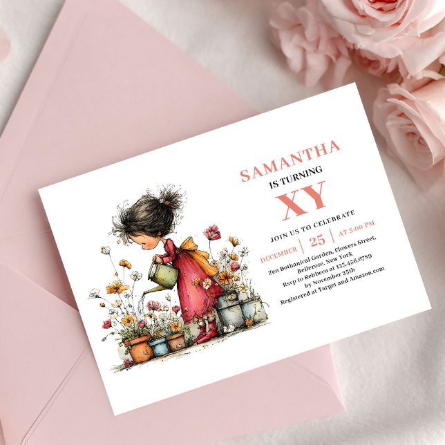 Solskensälva flicka födelsedags rosenskär inbjudan (Sunshine Fairy Girl Birthday Blush Pink invitation)