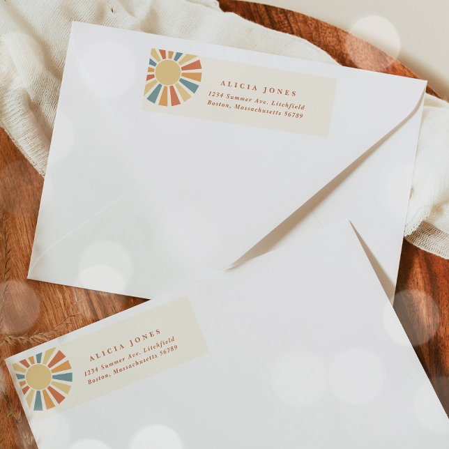 Solskensbabyskor här Komen Son Adress Returadress Etikett (Skapare uppladdad)