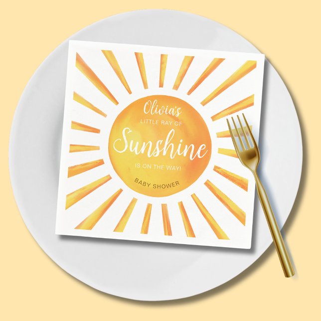 Solskensbabyskor Pappersservett (Little Ray of Sunshine Baby Shower paper napkins)