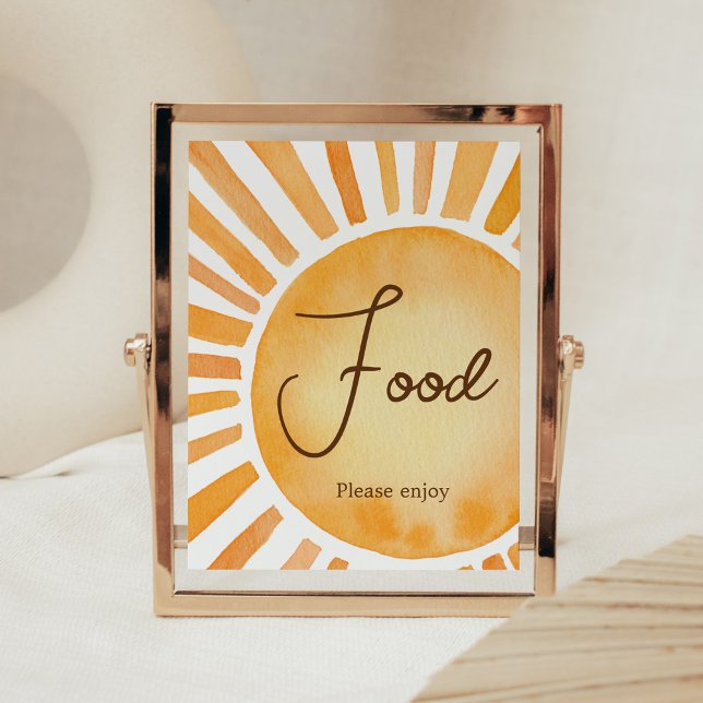 Solskensbabyskor Poster (A Little Ray of Sunshine Baby Shower Food Sign)