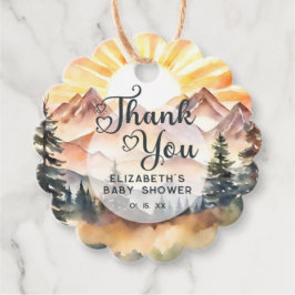 Solskensbergen Baby Shower Tack Gåvor Etiketter