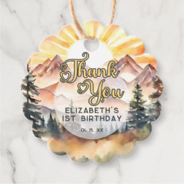 Solskensbergens Födelsedagsfest Tack Gåvor Etiketter