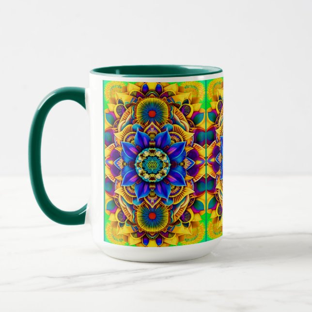 Solskensblå Mandala  Mugg (Vänster)