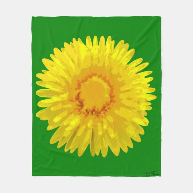"Solskensblommor" Throw Blanket design. Fleecefilt (Framsidan)