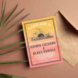 Solskensbussens destination Ocean Bröllop-kort Inbjudningar