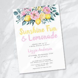 Solskensfärgad Roligt och Lemonade Blommigt Baby S Inbjudningar