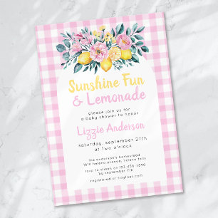 Solskensfärgad Roligt och Lemonade Blommigt Baby S Inbjudningar