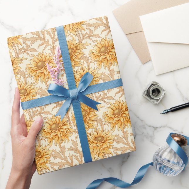 Solskensfärgade Daisy - Utformning av Blommigt för Presentpapper (Gifting)