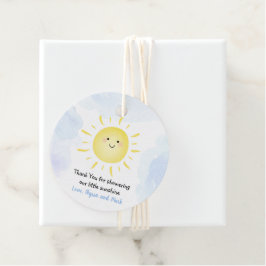 Solskensmoln Blue Boy Baby Shower Gåvor Etiketter