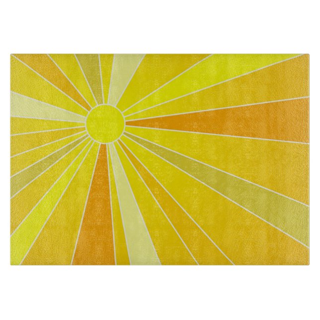 Solskensol med färgrika gula och orange strålar (Framsidan)