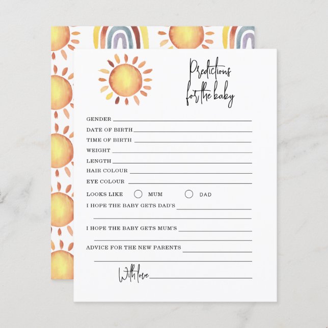 Solskensprognoser och solskensråd (Fram/baksida)