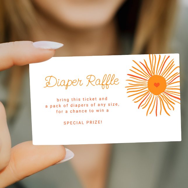 Solskensretro-dagbok för babydusch, raffle biljett tilläggskort (Skapare uppladdad)