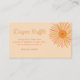 Solskensretro-dagbok för babydusch, raffle biljett tilläggskort