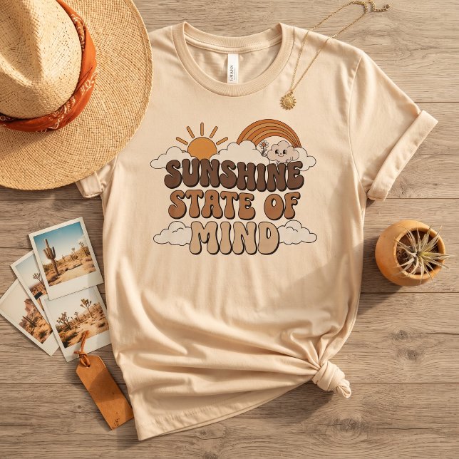 Solskenssinne Retro Groovy Regnbåge T Shirt (Skapare uppladdad)