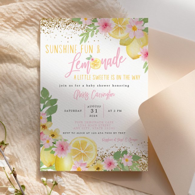 Solskensskor och Roligtar för Lemonade Baby Shower Inbjudningar (Skapare uppladdad)