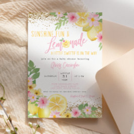 Solskensskor och Roligtar för Lemonade Baby Shower Inbjudningar