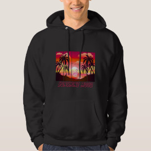 Solskensstämning Flamingo Solnedgång Konst Hoodie