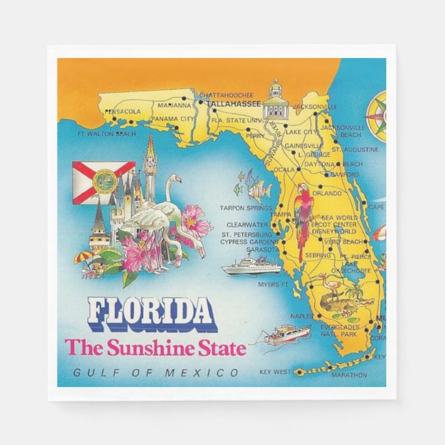 Solskensstaten - Florida  Pappersservett (Framsidan)